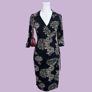 y2k black white floral paisley boho goth whimsygoth grunge midi dress